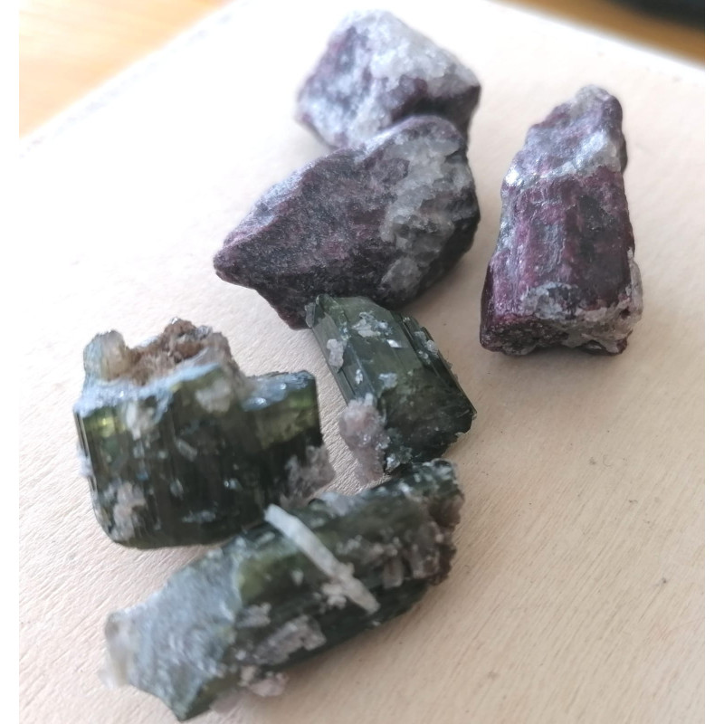 TORMALINA GREZZA - VERDE E ROSA